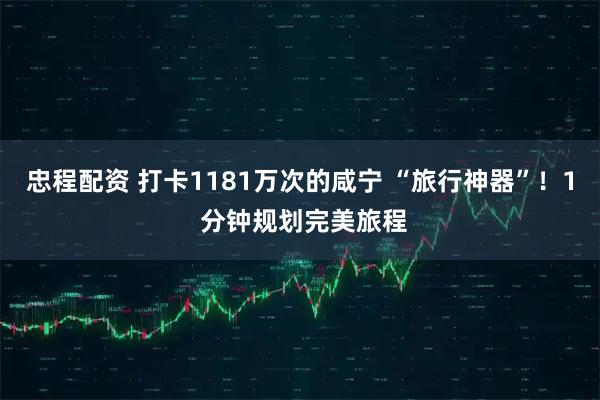 忠程配资 打卡1181万次的咸宁 “旅行神器”！1 分钟规划完美旅程